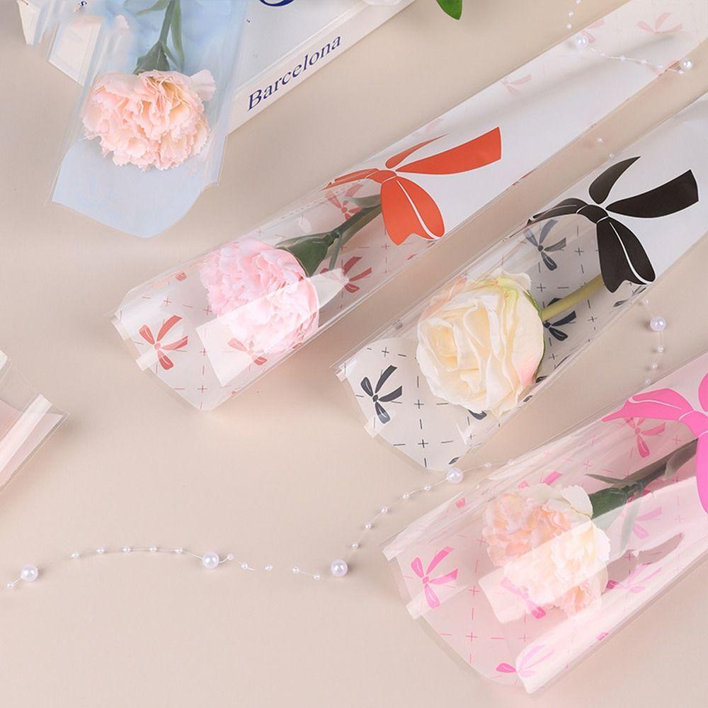50pcs Romantic Bouquet Packaging Bags Bow Flower Arrangement Bags  Shop Packaging Materials