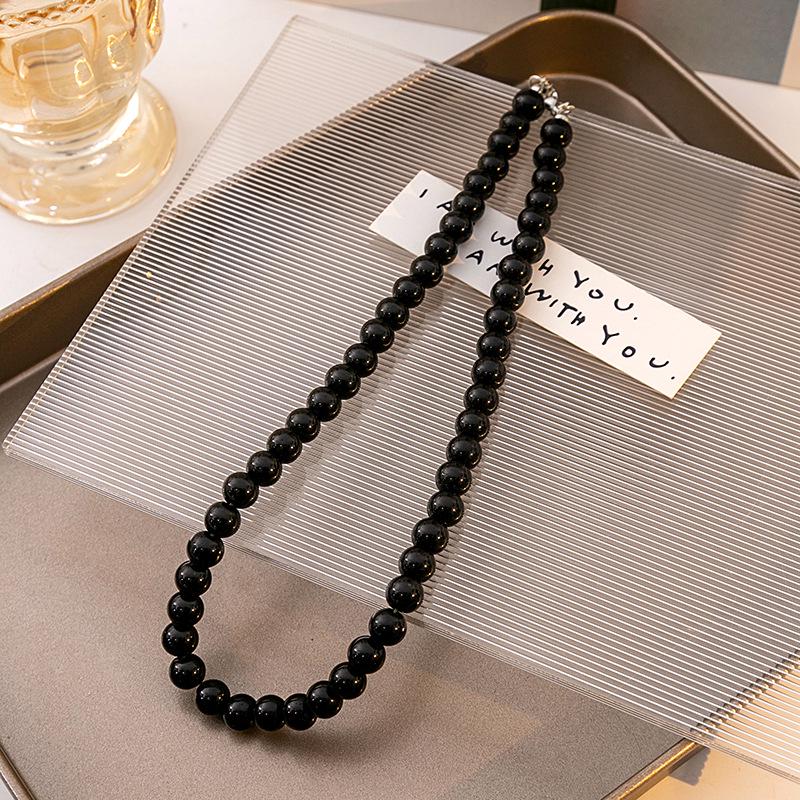 

Шикарное черное ожерелье из искусственного жемчуга - Элегантный, универсальный и простой стиль