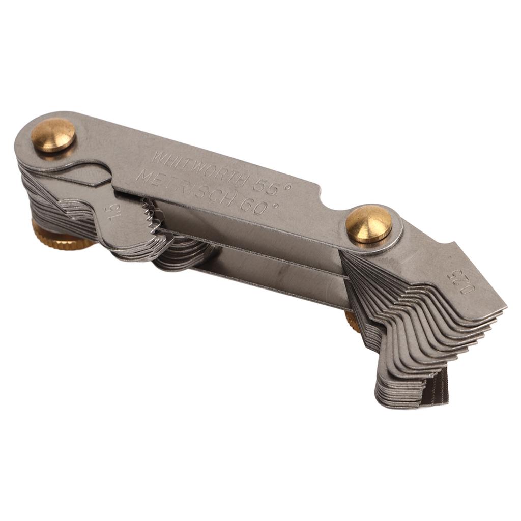 Thread Gauge 55 Degrees  60 Degrees  52 Blades Metric Imperial Stainless Steel Screw Pitch Measuring Tool