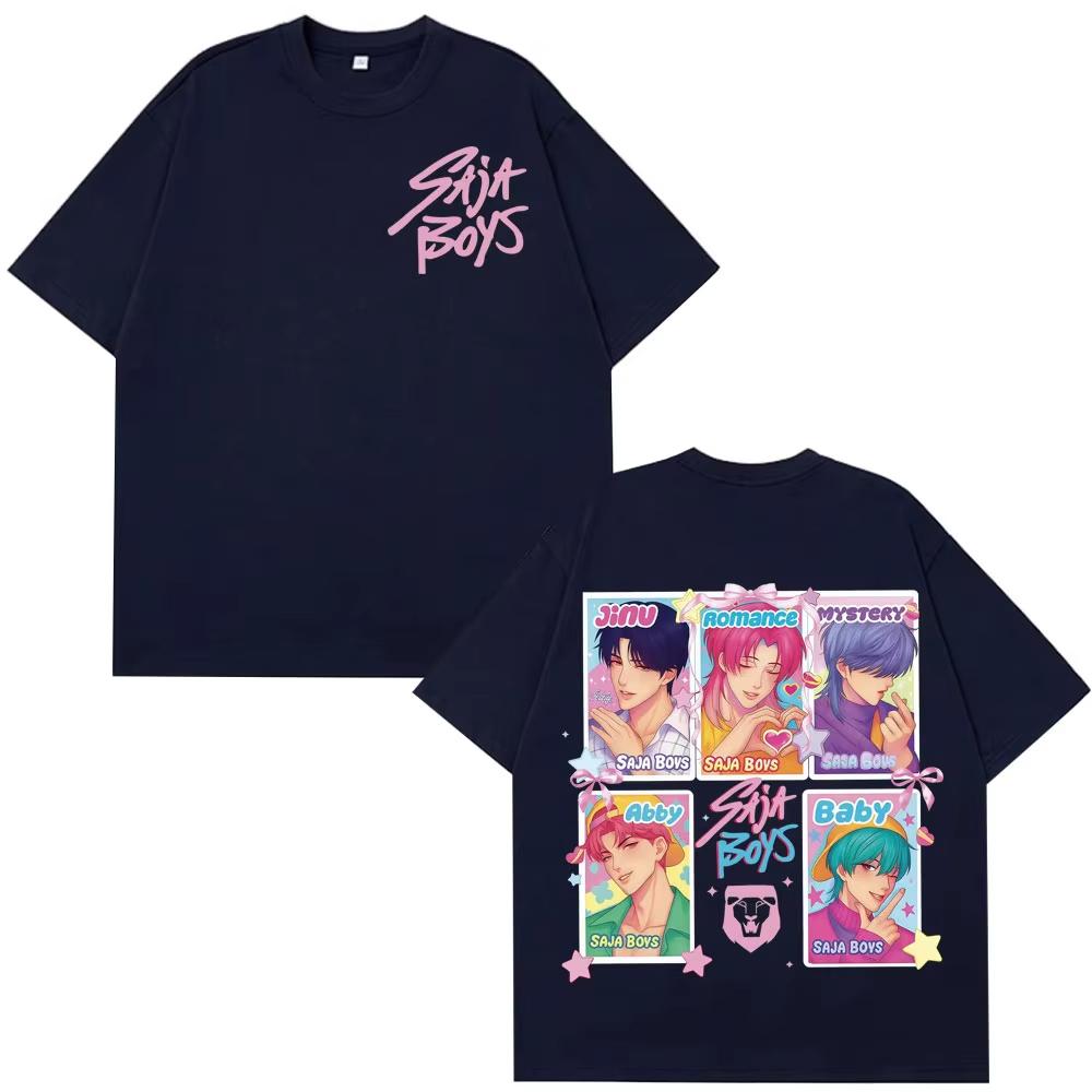 Kpop Saja Boys Demon Hunters T-shirts Summer Men Women Aesthetic Trendy O-Neck T-shirts Hip-hop Casual Cotton Oversized T-shirts