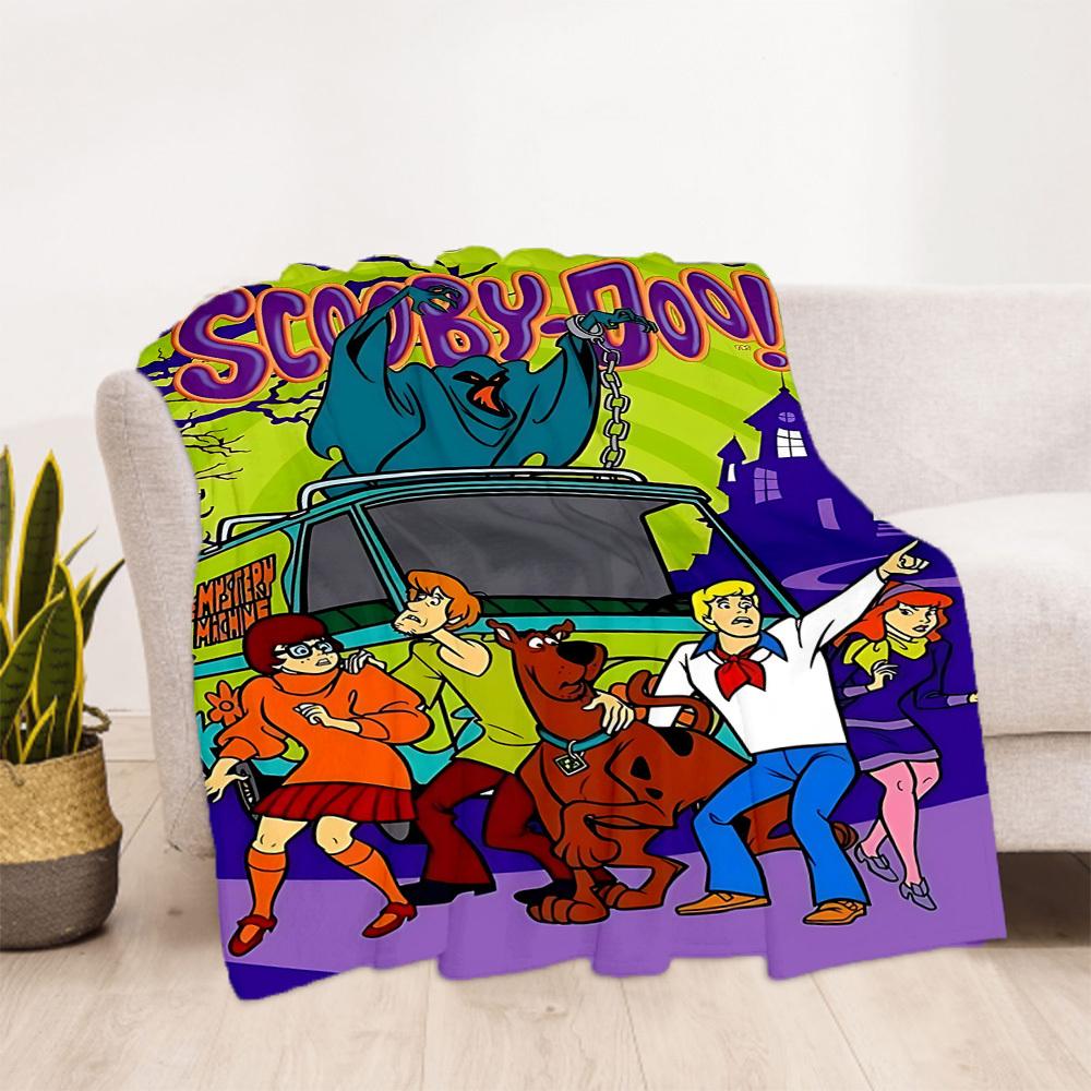 1PC Scooby-Doo Mystery Outdoor Blanket Lightweight Flannel, Soft & Warm, All-Season, Outdoor, Camping, Living Room, Office, L1106032