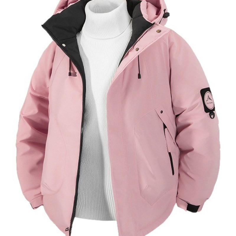 Couple Winter Hiking Cotton Jacket Thick Warm Outdoor Stand Collar Coat Men Women