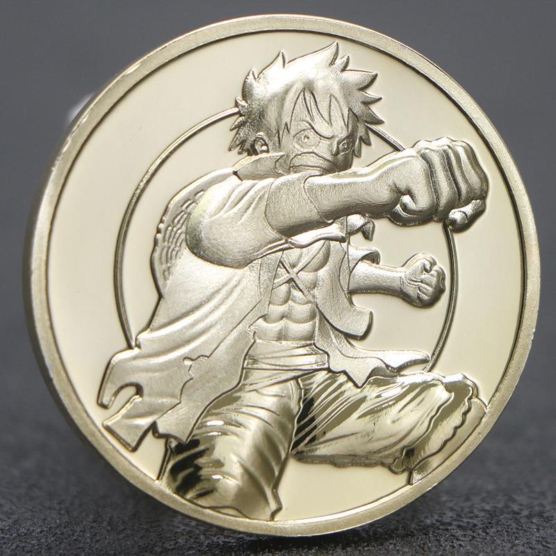 Pirate King Luffy ONE PIECE Gold Plated Commemorative Coin & Badge золотой