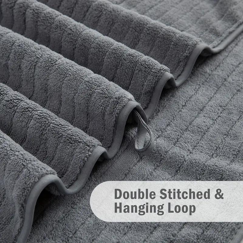 8 Pcs Bath Towel Set - 4 Washcloths, 2 Face Towels & 2 Bath Towels - Absorbent & Quick Dry, Ideal For Bathroom, Gym & Hotel Use