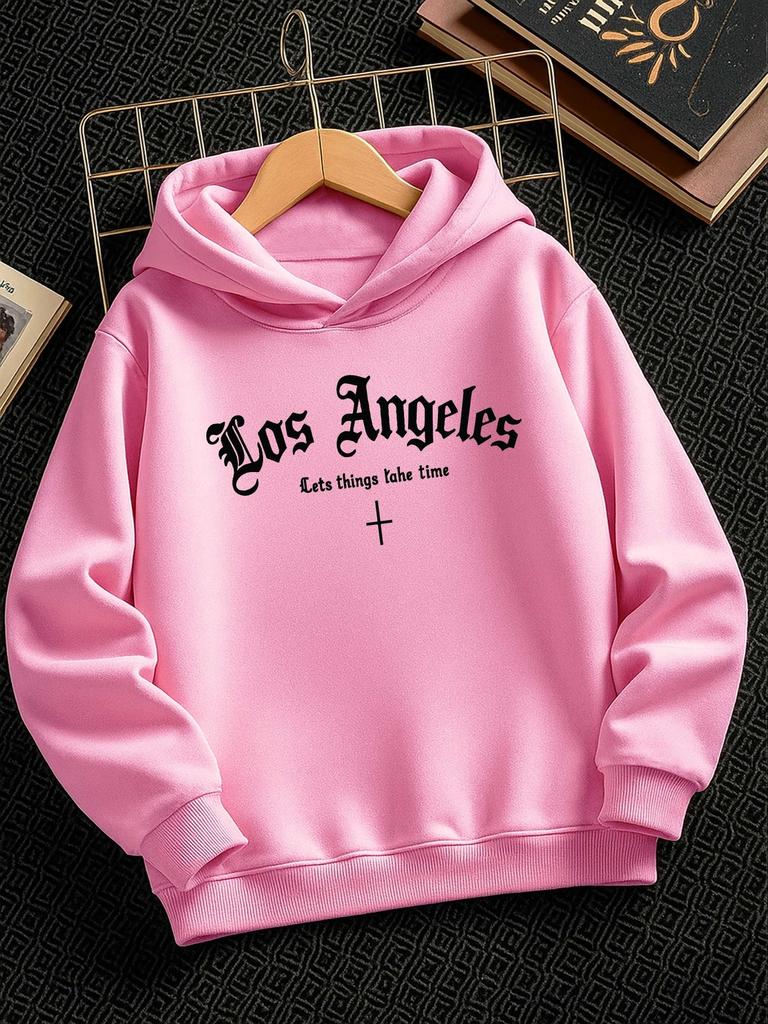 Los Angeles Herbst/Winter Modisches Lässiges Sweatshirt für Jungen, Sportlicher Hoodie, Trendiger Print Outdoor Lässig Weihnachtsgeschenk