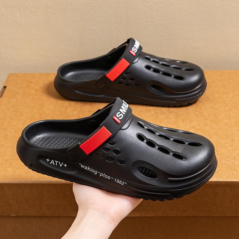 Men's Plus Size Fashion Casual 2-Way Closed Toe Slippers Outdoor Wear High Elastic Thick Sole Beach Shoes