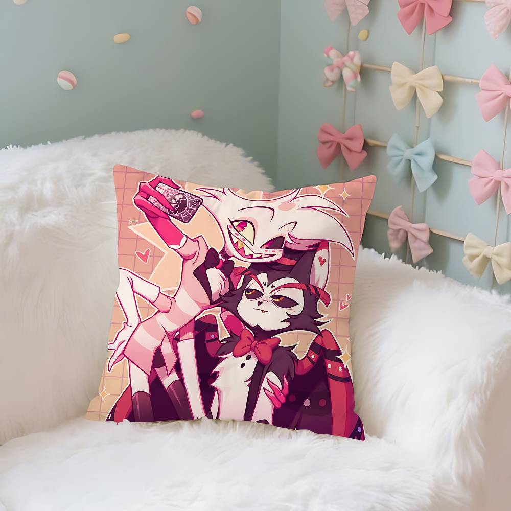 

HHazbin HHotel Case Plush Fabric Soft Pillowcase Double Sided Print Cushion Cover Household Gifts 40x40CM(16x16in)