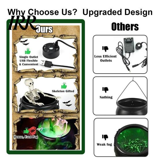 Halloween Party Decor Witch Cauldron, Large Plastic Black Bucket with Floating Potion Bottle, Durable Decoration Spooky Soup Pot for Home Porch,