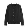 Women's Cable Knit Cardigan Long Sleeve Round Neck Button Front Solid Color