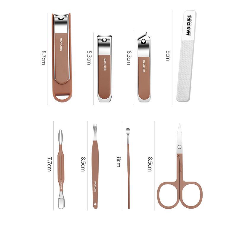 Anti-Splash Nail Clipper 8pcs Set Home Nail Care Kit Non-Slip Nail Trimmer Toenail & Fingernail Clippers
