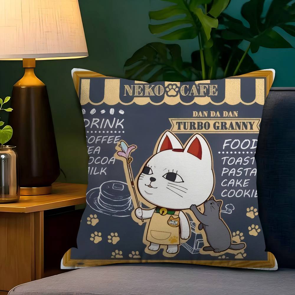 Anime T-Turbo Granny Cat Pillow Cushion Cover Pillowcase Living Room Sofa Home Decor