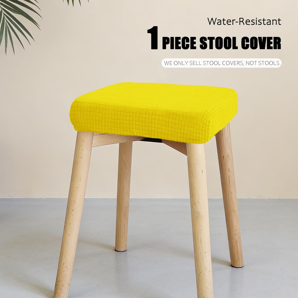 Jacquard Chair Seat Cover Elastic Rectangle Bar Stool Cover Elastic Chair Protector Removable Dust Covers Square Stool Covers