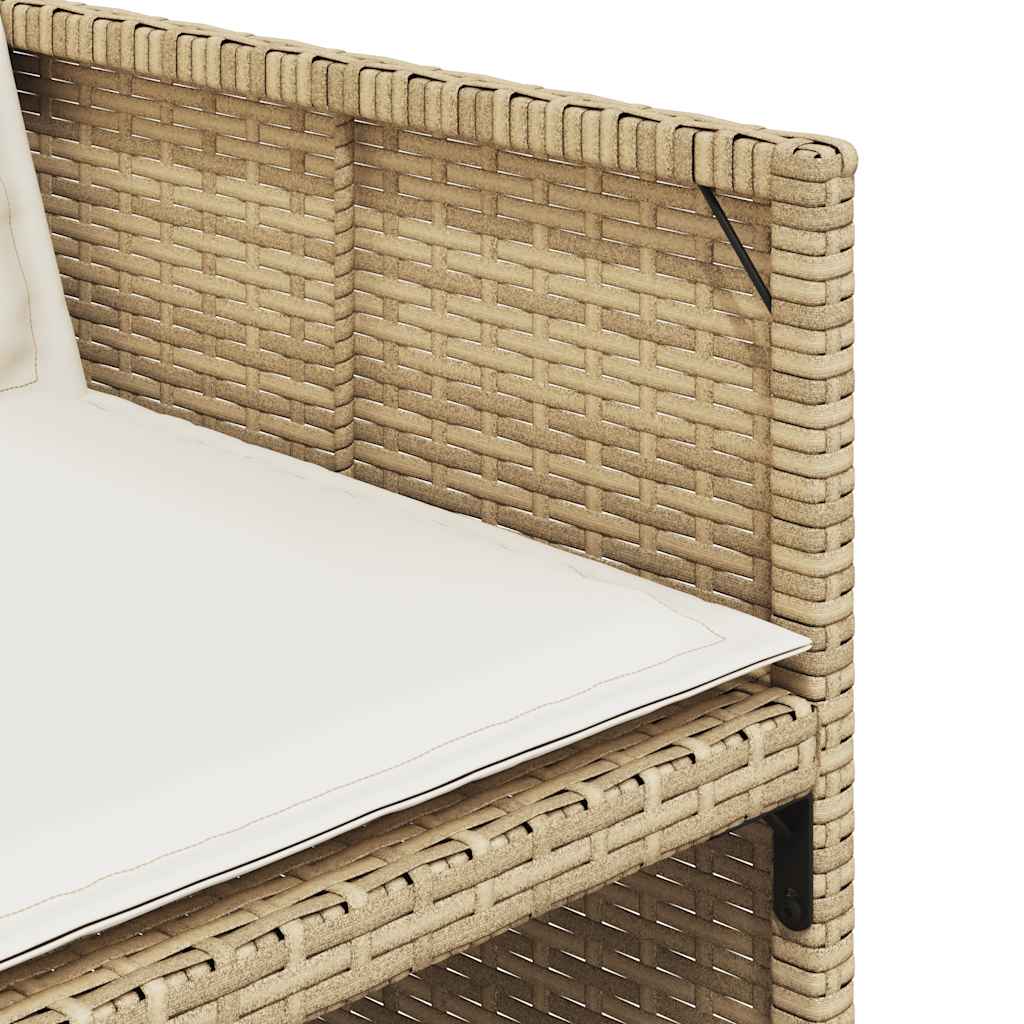 Vidaxl 15-Cz. Zestaw Mebli Ogrodowych Z Poduszkami, Beżowy, Rattan Pe