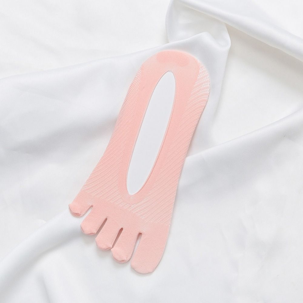 5Pairs Anti-slip Five Finger Boat Socks Ultra-thin Mesh Shallow Socks Simple Split Toe Socks  Women