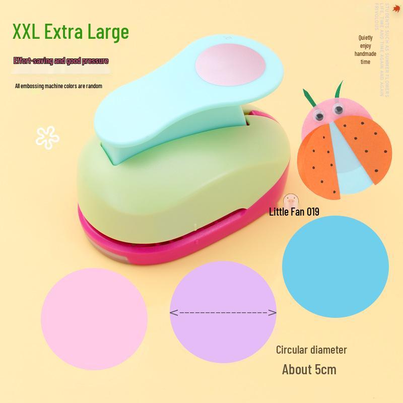 10mm Round Manual Embosser & 12mm Hole Puncher for Irregular Shapes (25mm Circle)