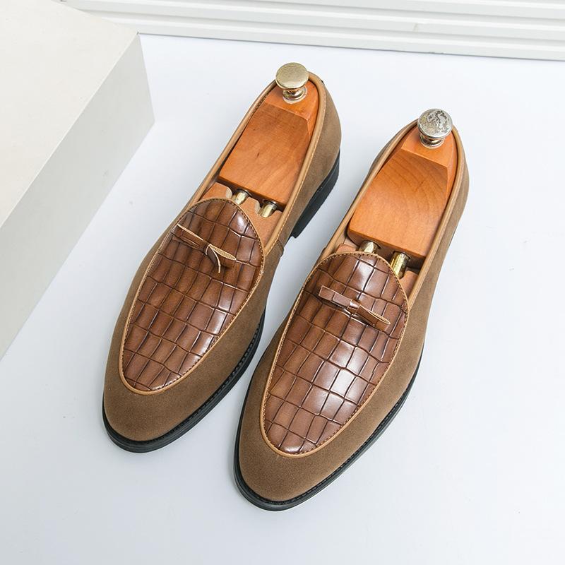 

Large size men s loafers fashion new business dress shoes trend retro one-pedal lazy shoes 46