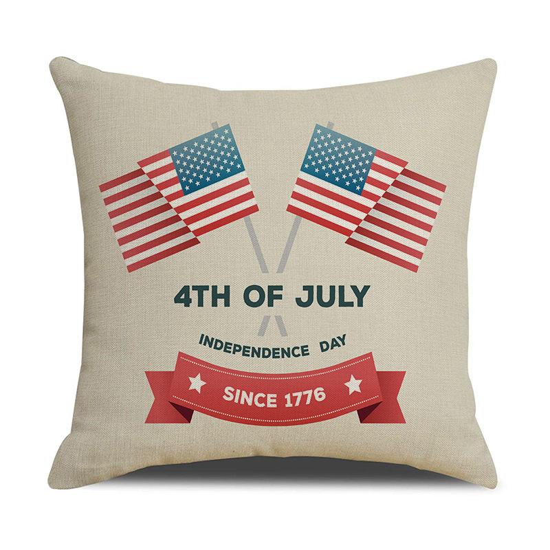 Linen Date Letter Flag Pillow Cover Car Pillow Office Nap Pillow