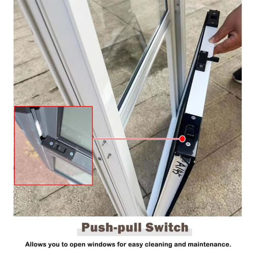 Aluminum Sash Window with Frame, Replacement Window for Home Basement Garage, Black Sliding Window with Bottom Slope, Commercial Upward Sliding Window