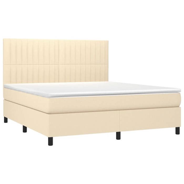 VidaXL Sommier à Lattes de Lit avec Matelas et LED, Lit Rembourré, Lit Double, Lit Adulte de Chambre à Coucher Intérieur, 3135050