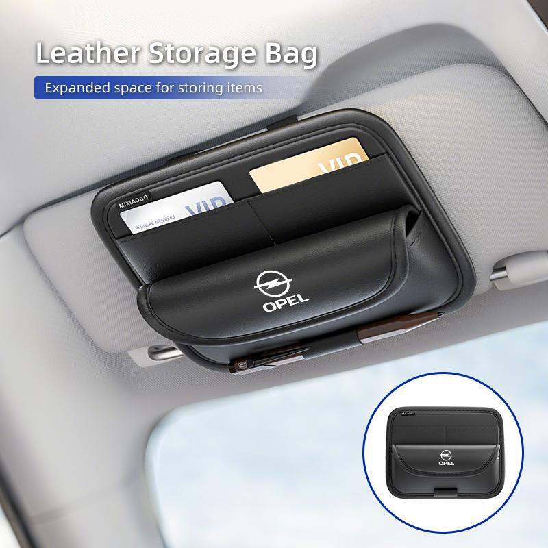 AAAYR1 Universal Car Sun Visor Clip Credit Card Storage Bag Accessories For Opel Corsa Astra Insignia Vectra Zafira Meriva Mokka Grand