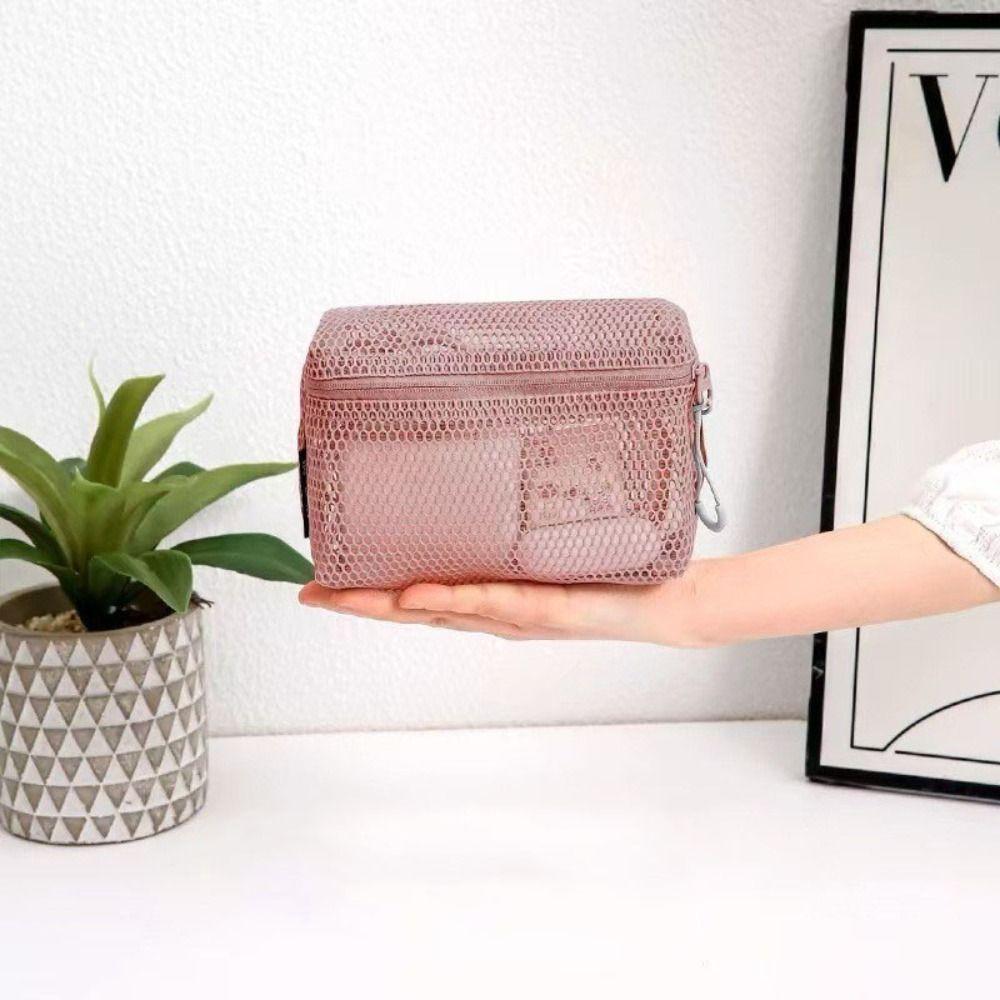 Visible Mesh Makeup Bag Hollow Nylon Storage Pouch Breathable Mesh Cosmetic Bag Girls