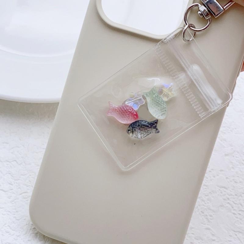 Chic Fruit Themed Clear Keychain Lovely Clear Fruit Bag Key Rings Unique Keychain Accessory Gift for Collectors