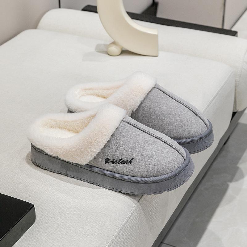 Women's High-Top Cotton Slippers, Winter Non-Slip Indoor/Outdoor, Thick Plush, Full-Wrap, Casual Warm Shoes