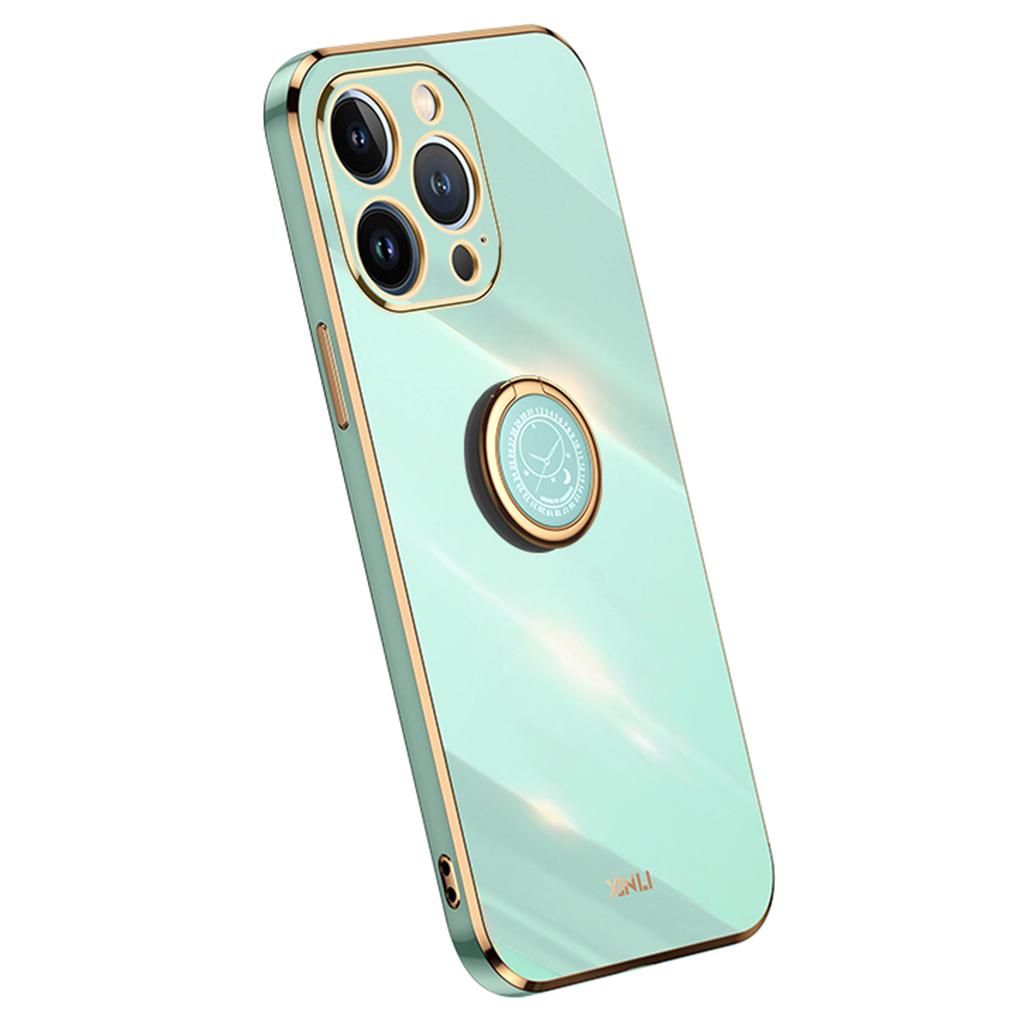 XINLI For iPhone 16 Pro Max Case Ring Kickstand Electroplating TPU Phone Cover