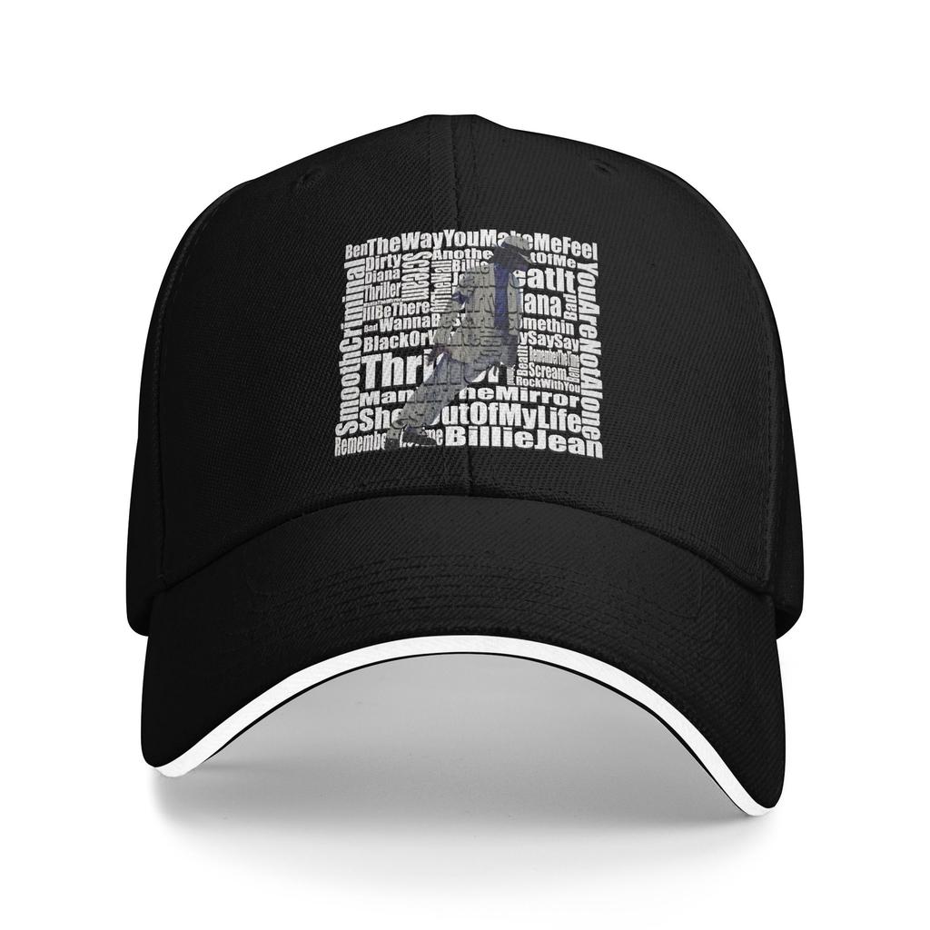 MJ Sparkling Glove Portrait Baseball Caps Casual Music Sandwich Caps Unisex Women Adjustable Sun Hat Outdoor