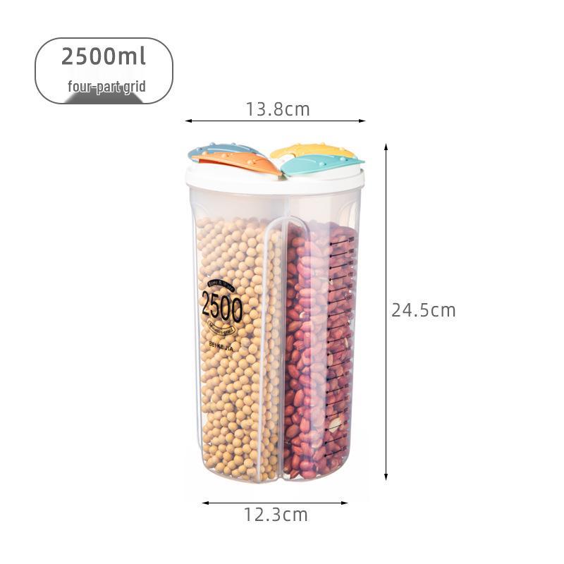 Transparent Sealed Kitchen Storage Box with Lid for Grains and Cereals