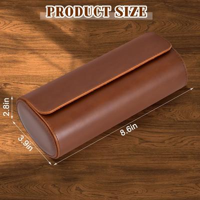 3 Fächer Vintage PU-Leder Roll-Reise-Uhrenetui, Tragbarer Uhrenorganizer Display Aufbewahrungsbox Für Männer Geschenk
