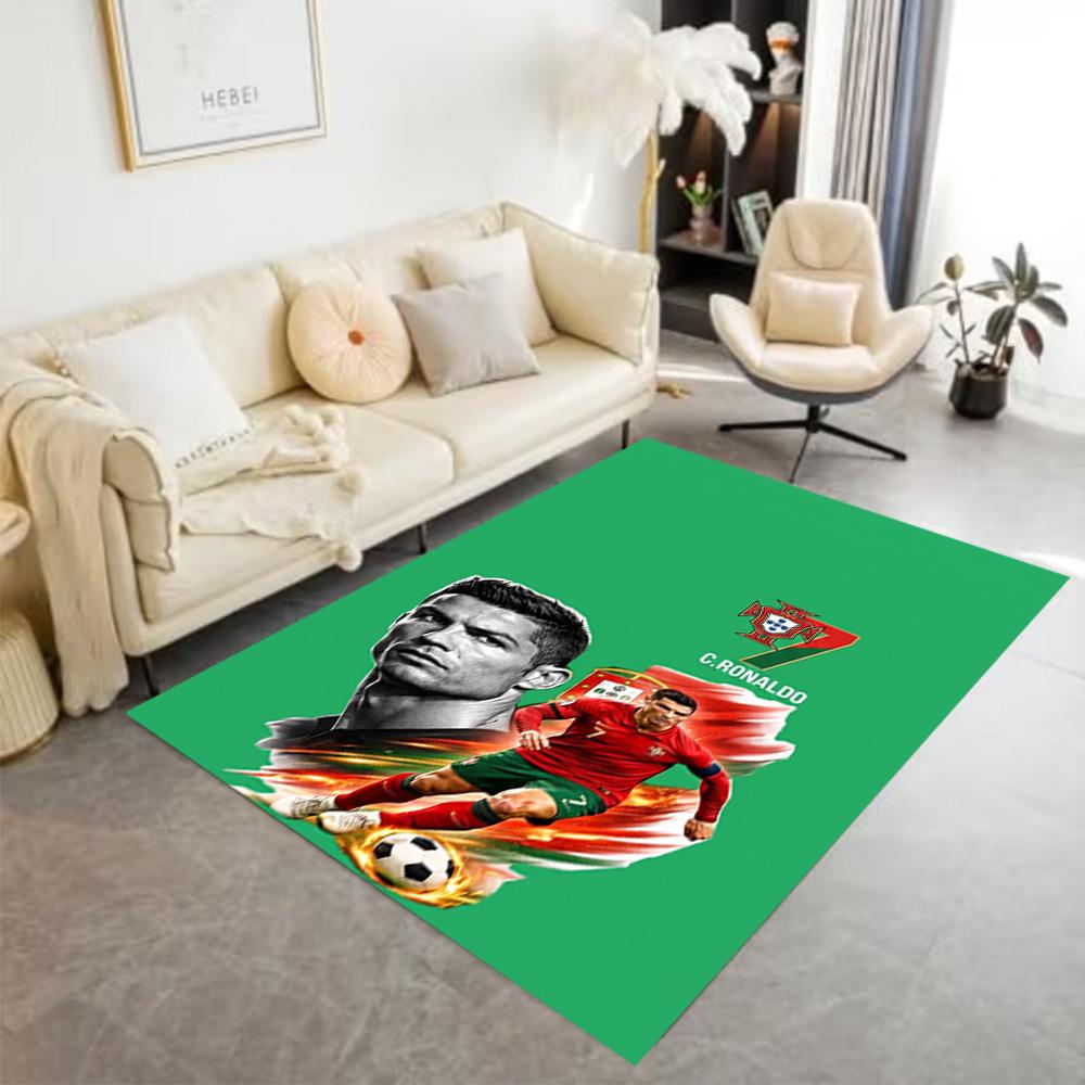 Portugal's Cristiano Ronaldo Area Rug Perfect for Playrooms Foyer Outdoor Decorate Room Antislip Carpet Office Home Decor Best for Christmas