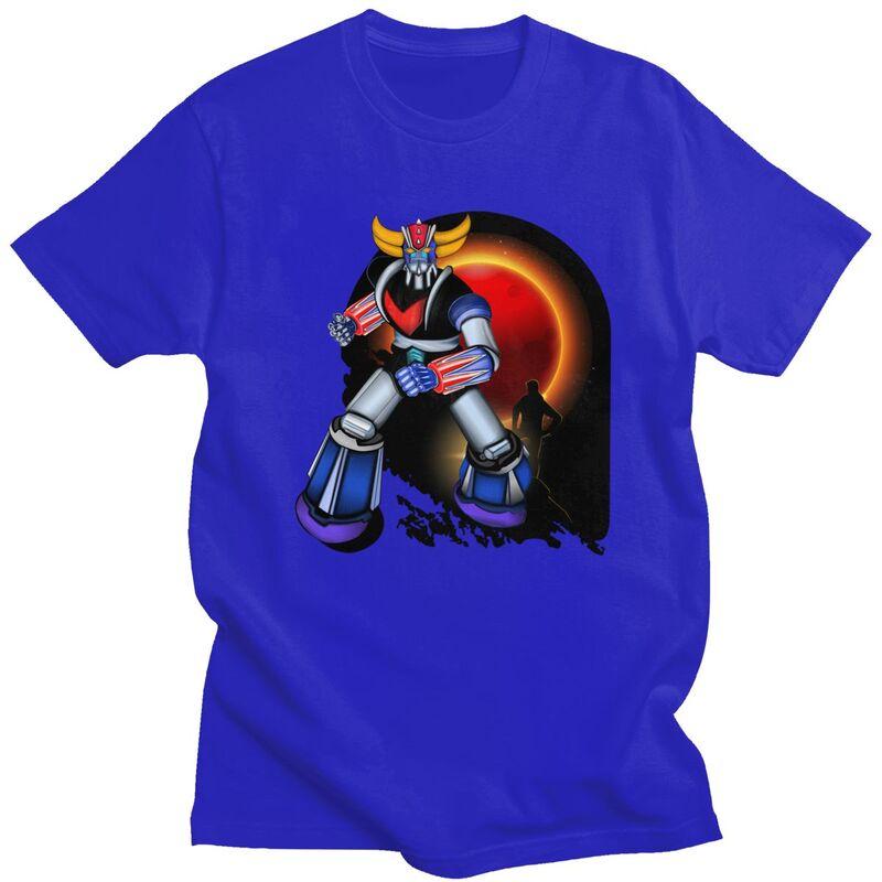 Custom UFO Robot Goldorak Tshirt for Men Short Sleeve Leisure T Shirt Cool Grendizer Goldrake Anime Tshirts Pure Cotton Tee