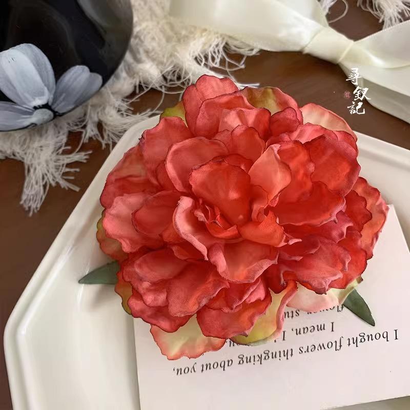 

Peony and Camellia Flower Hair ClipLarge Vacation-style Duckbill Hair Clip Flower Side Hair Accessory Camellia красный