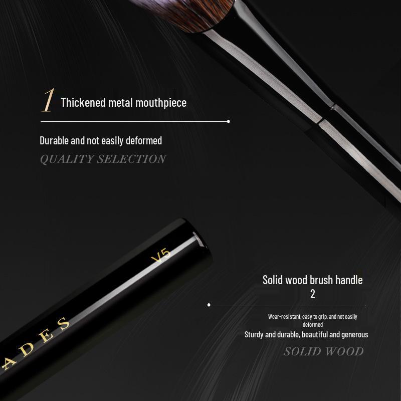 LADES V Series Makeup Brush Set - Contour, Nose Shadow, Laydown, Eyeshadow Blending Brushes (Animal Hair)