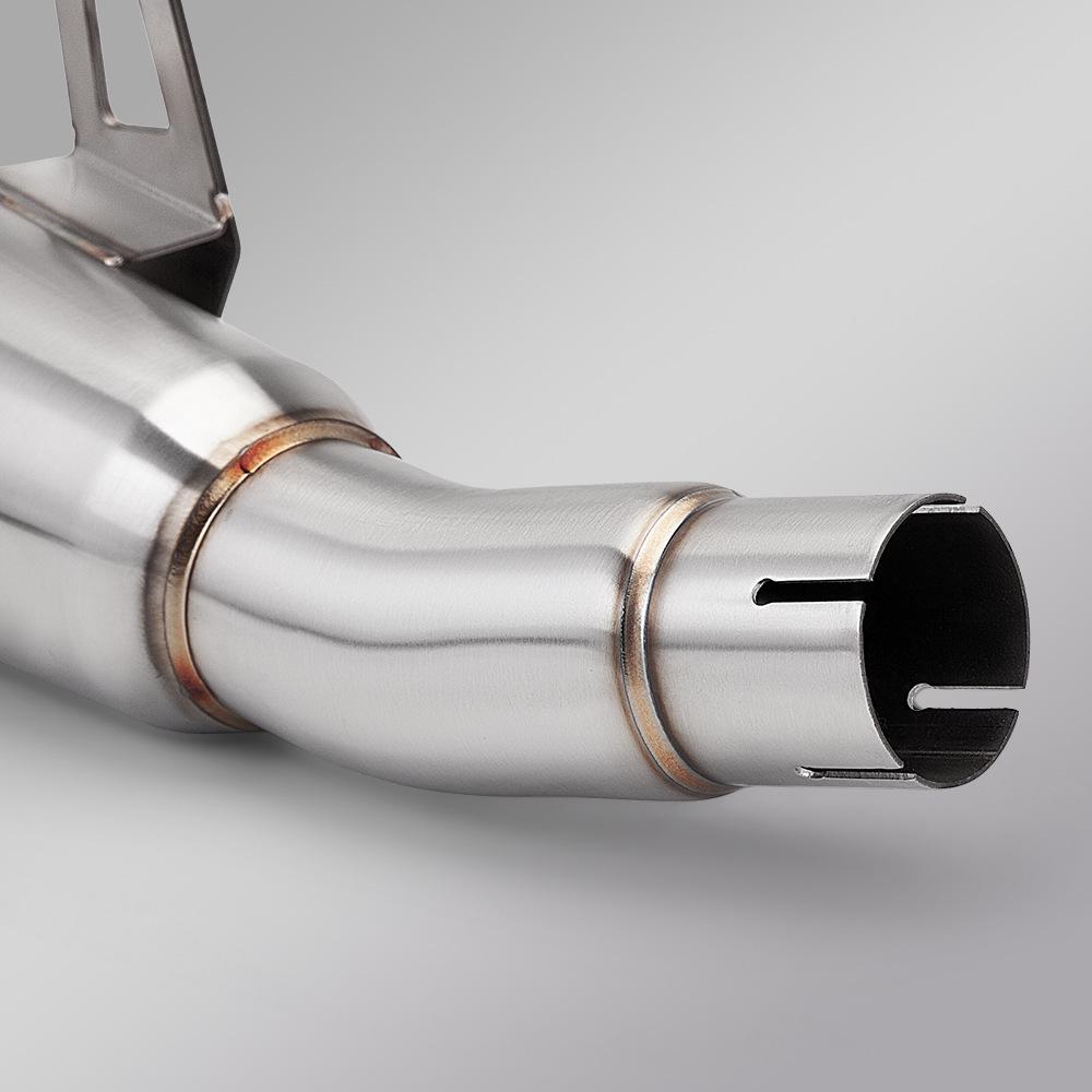 Non-destructive Install Kit: Stainless Steel Mid-Section & Tail Muffler for CFMoto 450SR Exhaust, Compatible with Original System