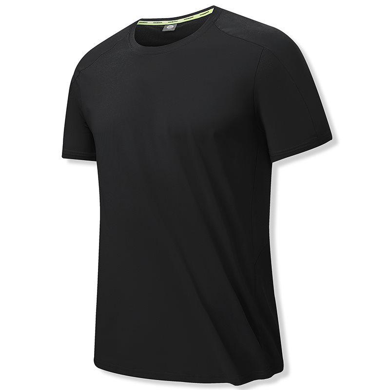 Men s Summer Quick-Dry Ice Silk Round Neck T-Shirt - Cotton Feel, High Quality Casual Top 4XL чёрный