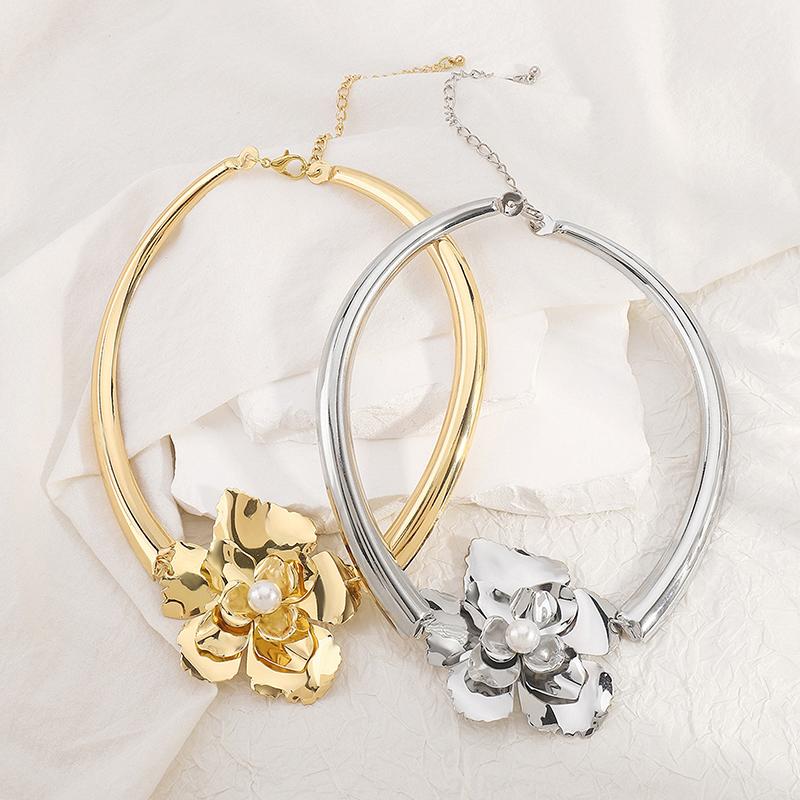 Draweye Blumenohrringe für Damen Vintage Hyperbel Amerikanischer Stil Schmuck Perlen Elegant Einfach Pendientes Mujer