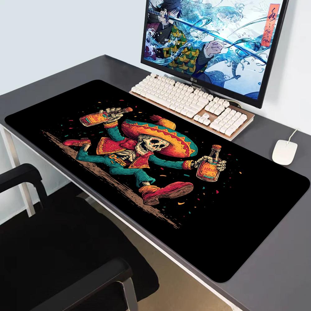 Sugar Skull Floral Deskmat Mexican Day of The Dead Mouse Pad Large Dia De Los Muertos Notepad Colorful Calavera Pattern Mousepad