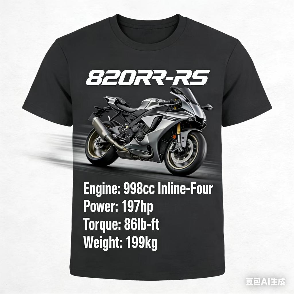 2026 New Unisexs 820RRRS Sportbike Specs Graphic TShirt Motorcycle Biker Streetwear Tee