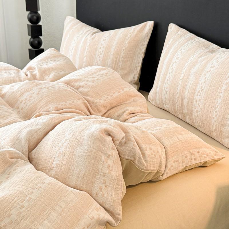 Luxury Style Cotton Flannel Duvet Cover 150x200cm Single All-season Thickened Jacquard Bedding