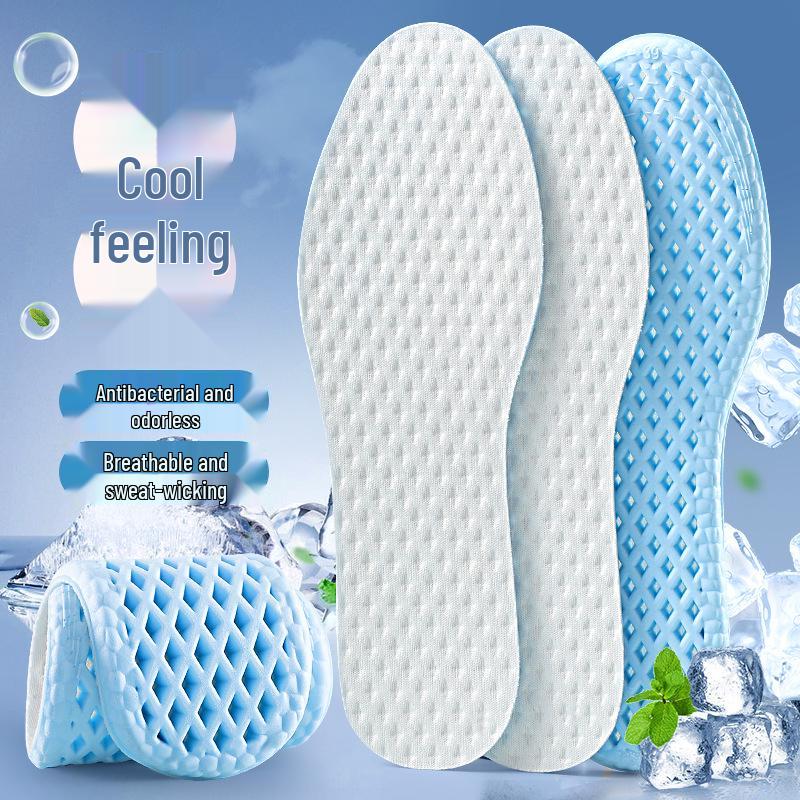 Summer Breathable Antibacterial Cool Sports Insoles - Sweat-Absorbing, Odor-Resistant, Shock-Absorbent for Men & Women