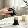 Black Fortune Cat Toothpick Holder Large Capacity Dust-Proof Covered Toothpick Storage Box Kitchen Toothpick Dispenser Container with Lid