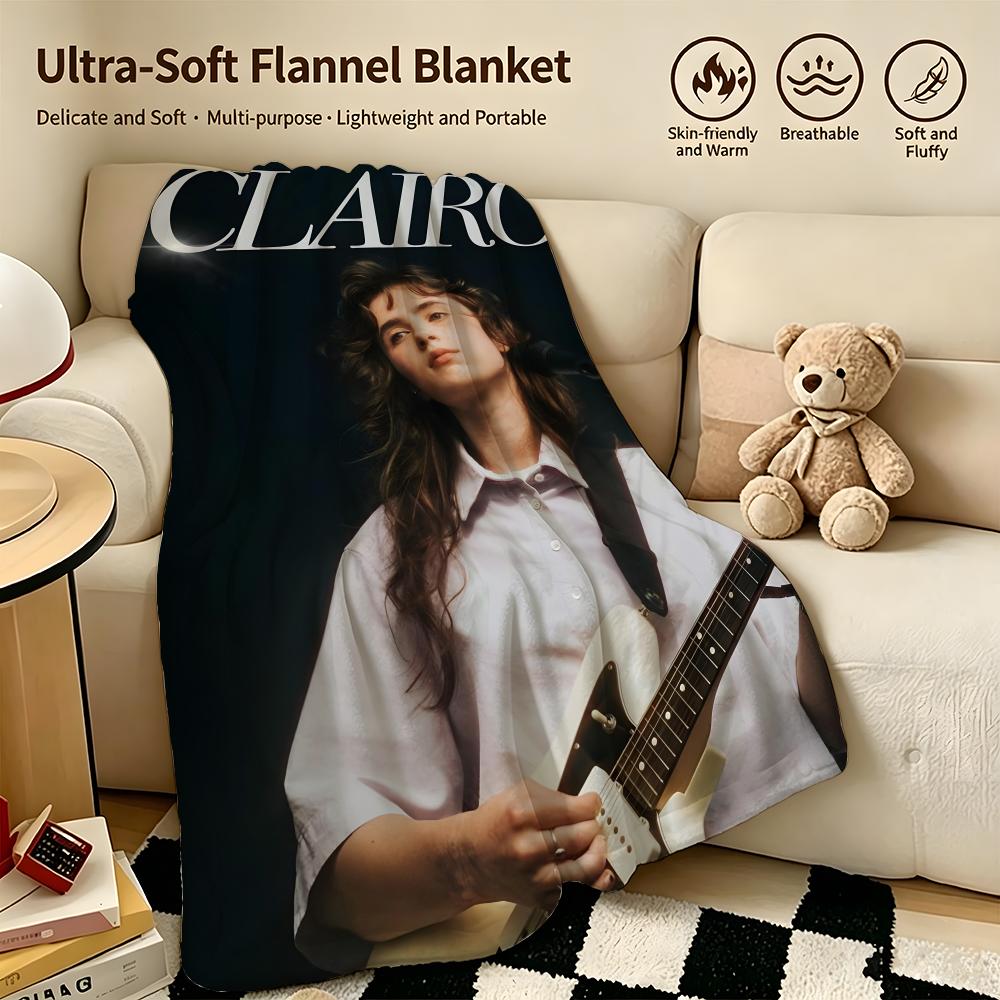 music CClairoo Throw Warm Soft Flannel Blanket Multiuse for Sofa Bed Camping Travel Nap