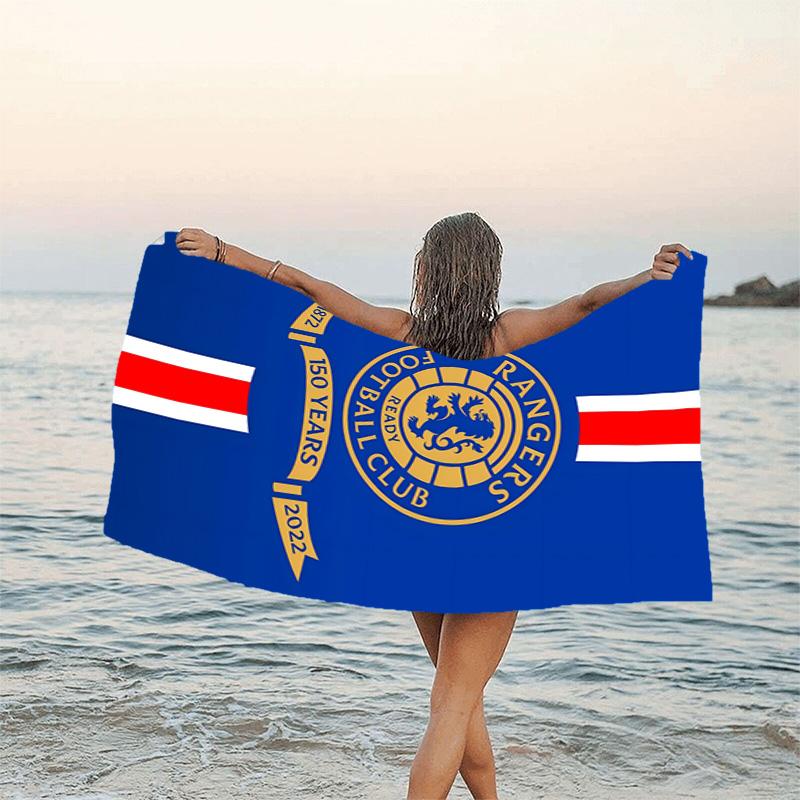 1pc Glasgow Rangers Beach Towel, Beach and Seaside Swimming Pool Equipment, Fashion Pattern, Rectangular, Travel Essentials