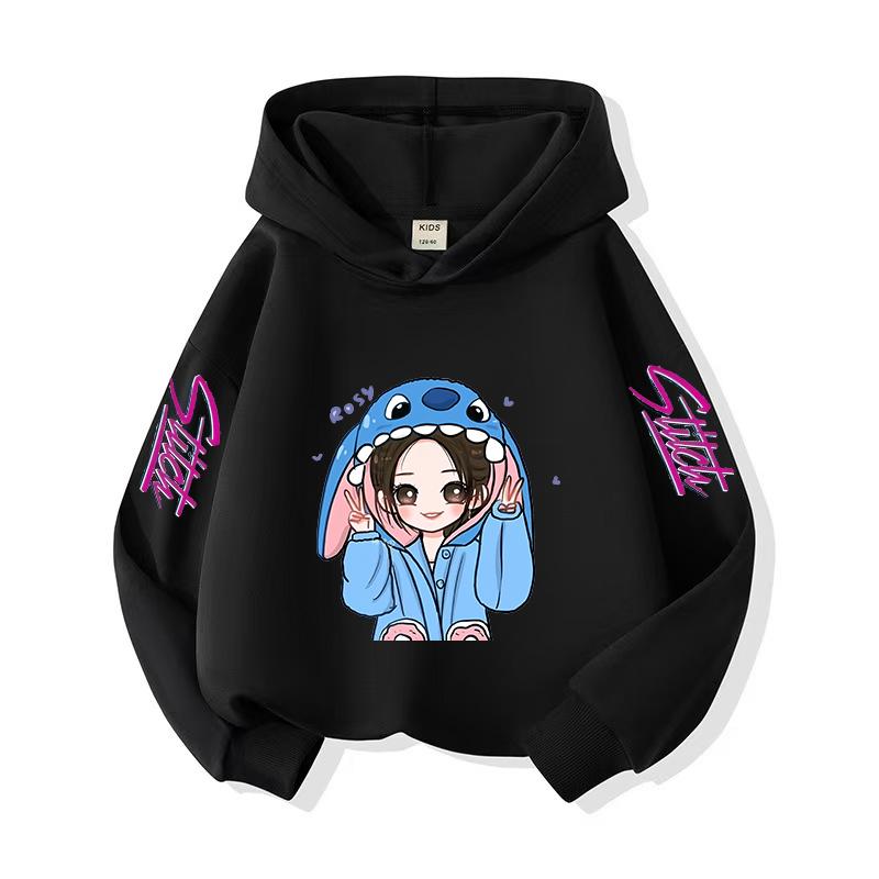 Children's Hoodie Christmas Gift Girls Winter Stitch Pattern Hoodie Girls Long Sleeve Comfortable Soft Top