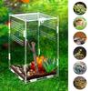 Magnetisk Akrylbur Nano Trelevende Tarantell Terrarium Reptilhabitat Oppdrettsboks for Edderkopp Skorpion Sling Isopoder