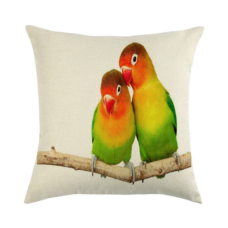 Painted Pattern Of The Macaw Digital Printing Short Plush Pillow Covers For Car Sofa Office Cushion Cover Home Goods