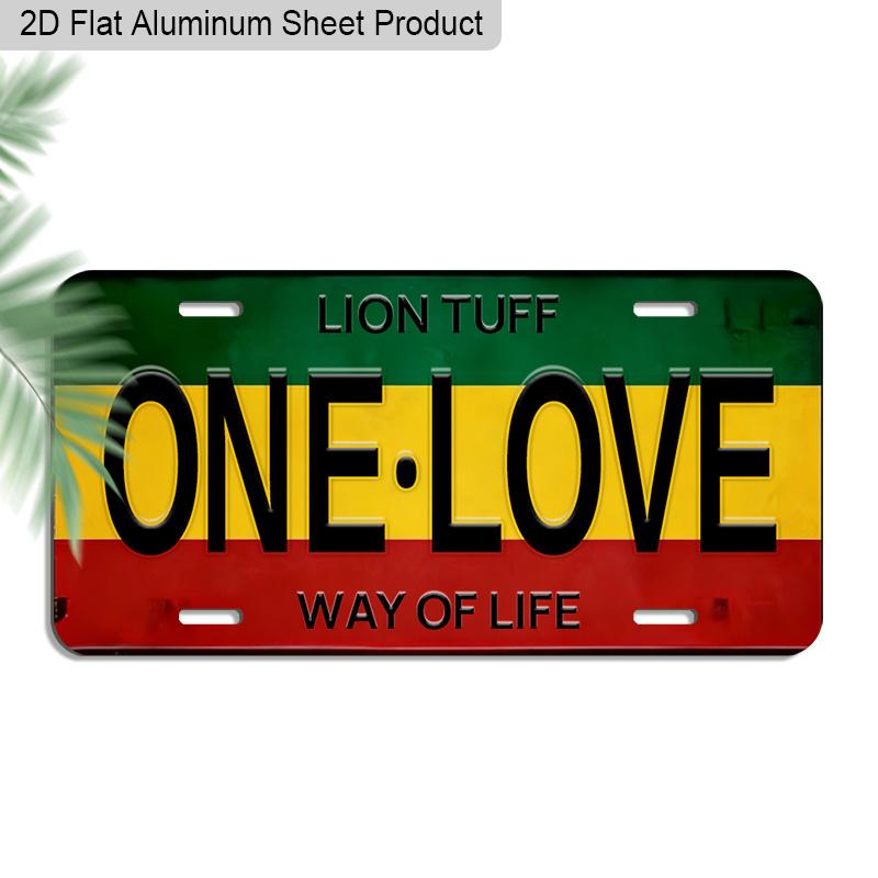 

2D Flat Vintage One Love Lion Aluminum Sign 12 ×6 , Retro Rasta Wall Art for Home Bar Man Cave, Ideal Gift for Reggae Fans 30*15cm/11.81 × 5.91 Inch