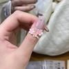 Dainty Open Adjustable Ring Drop Oil Design Flower Bracelet Fashion Cherry Blossom Ring  Daily